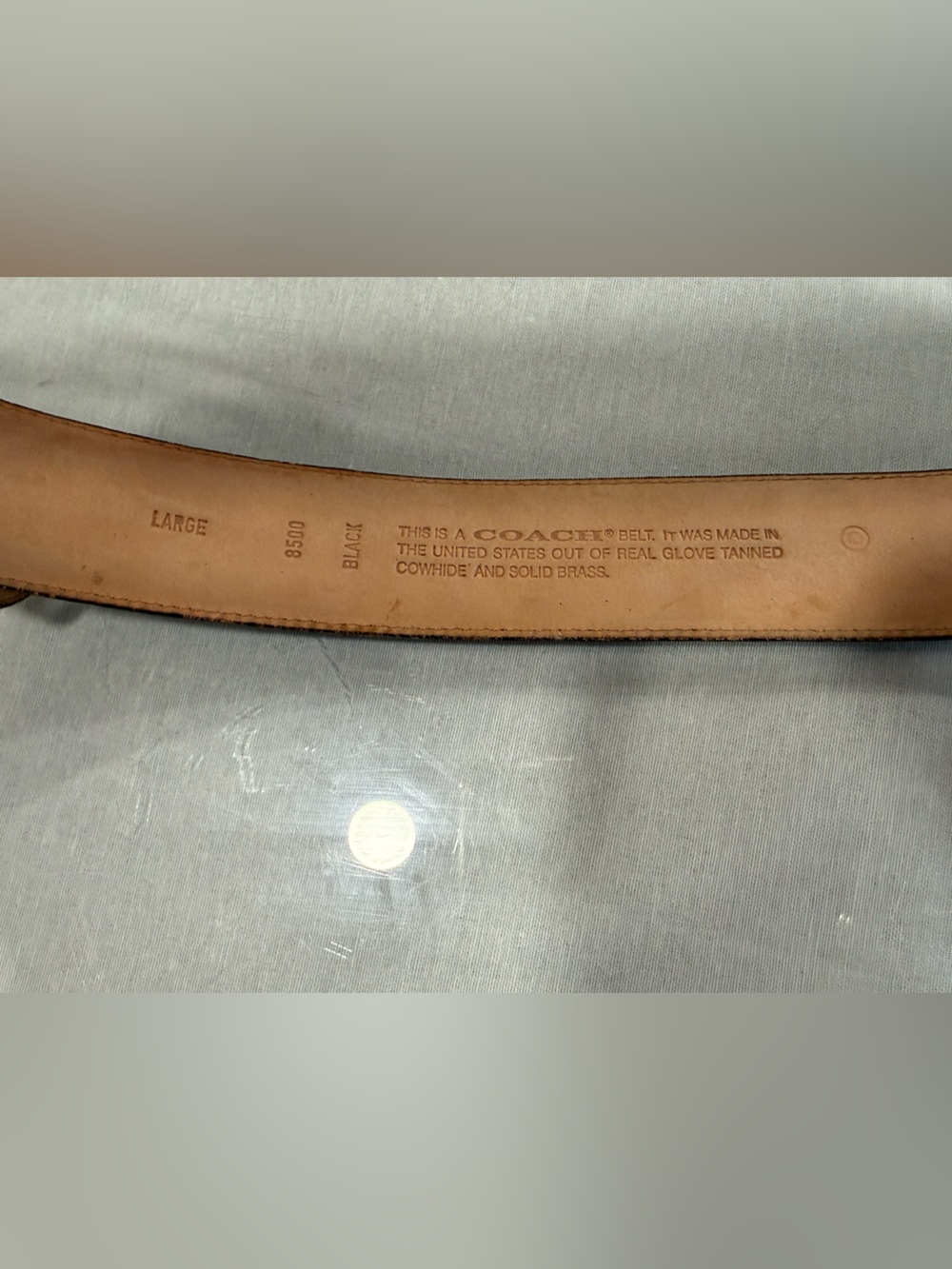 Coach Black Leather Belt with Tan Lined Interior - Picture 2 of 3